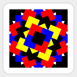 hexagon colored art squares and lines Sticker